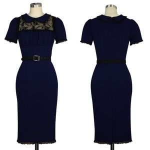 Pencil Pin Up Lace Short Sleeve Wiggle Dress